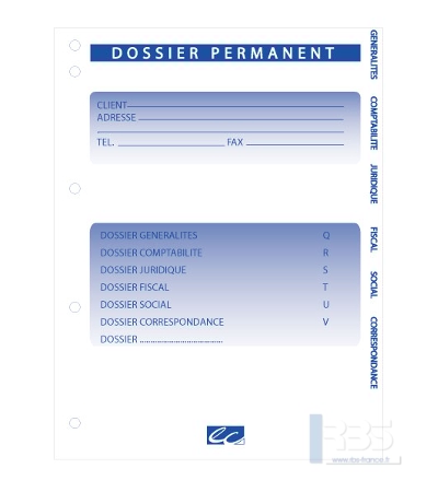 Dossier de travail permanent version intercalaire