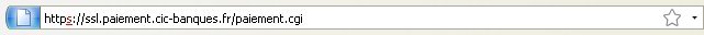 Exemple de paiement sécurisé dans la barre d'adresse du navigateur
