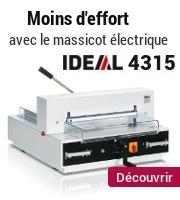 Moins d'efforts ave cle massicot électrique Ideal 4315