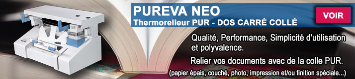 thermorelieur PUREVA colle PUR dos carré collé