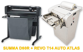 plastifieuse automatique revo t14 auto atlas et plotter de découpe summa d60r