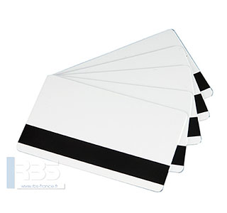 Cartes PVC blanches avec bande magnétique MAG HICO 0.76 mm