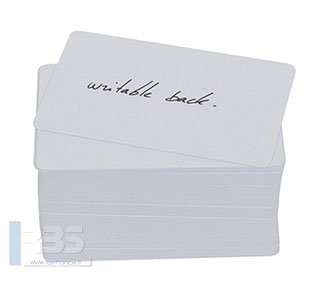 Cartes PVC blanches avec verso inscriptible 0.50 mm