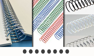 Fournitures de reliure spirale coil plastique ou métal en pas 4:1