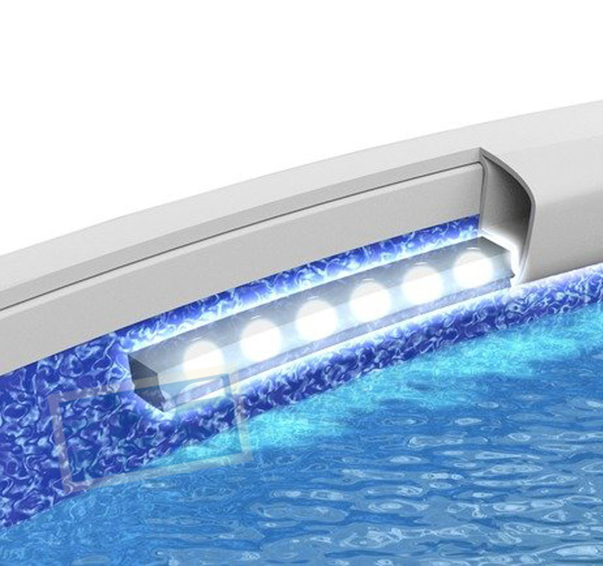 Éclairage piscine LED 3D, lumière pour piscine ronde 4,6m