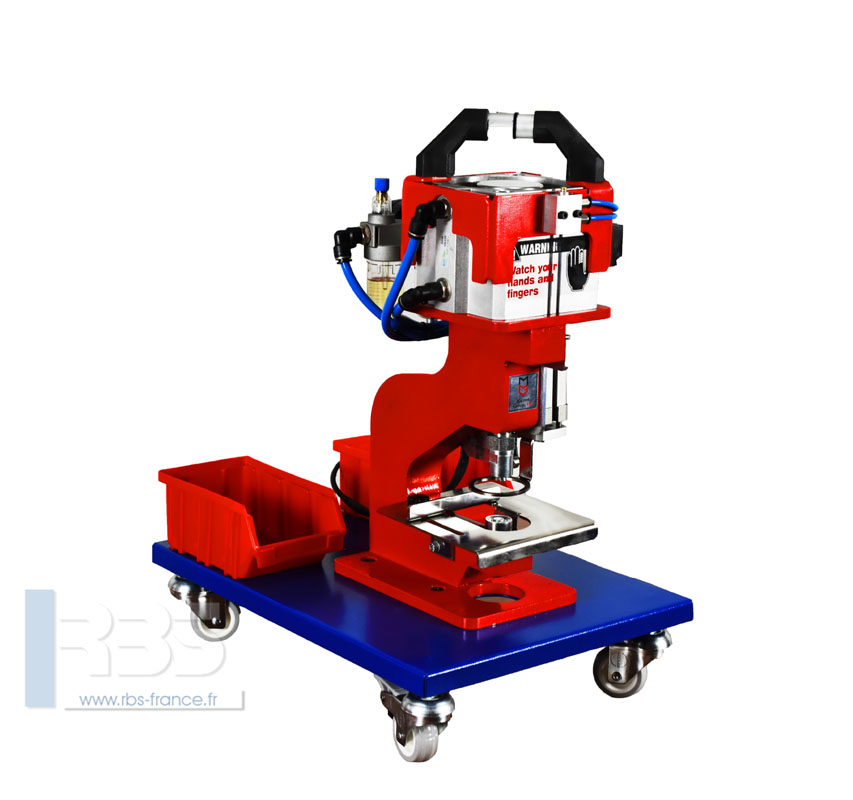 MAPL10, Presse à oeillets pneumatique sur support à roulettes