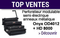 Perforateur et relieuse professionnels modulables Onyx OD4012 et HD 8000